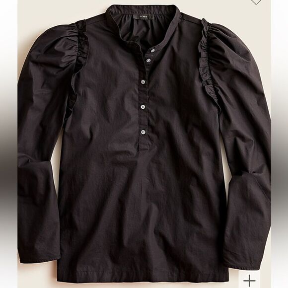J. Crew Tops - J. Crew puff sleeve cotton poplin top. Size XS.